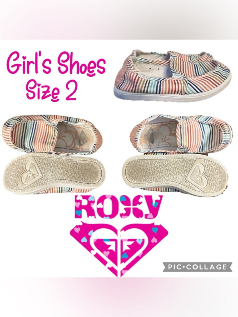 Girls Shoes Roxy Kids Minnow Slip On Size 2